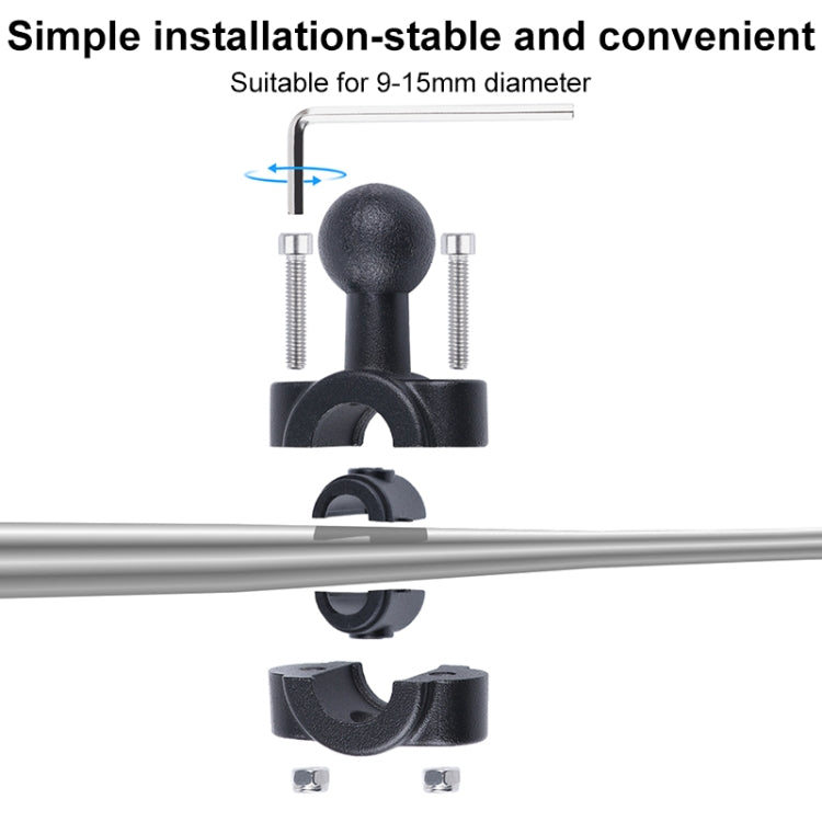 25mm Ballhead Car Front Seat Handlebar Fixed Mount Holder with Tripod Adapter & Screw & Phone Clamp & Anti-lost Silicone Case for GoPro, Insta360, DJI and Other Action Cameras - Connection Mount by PMC TechLife | Online Shopping South Africa | PMC TechLife | Buy Now Pay Later Mobicred