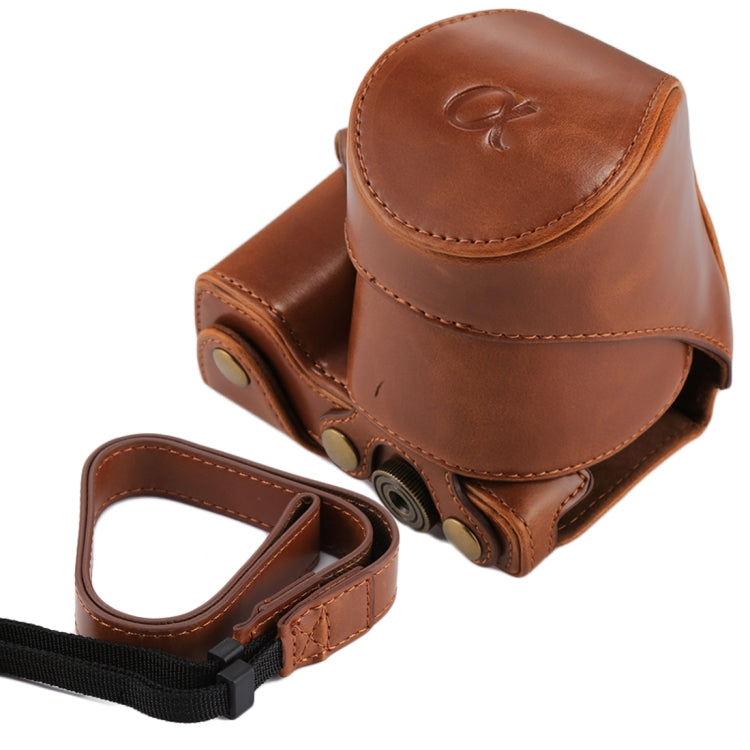 Full Body Camera PU Leather Case Bag with Strap for Sony NEX 5N / 5R / 5T (16-50mm / 18-55mm Lens)(Brown) - free shipping - PMC TechLife - Order now!