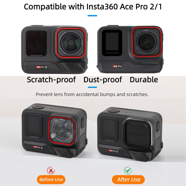 For Insta360 Ace Pro 2 / 1 Sunnylife Silicone Lens Cap Protector Lens Cover (Black) - free shipping - PMC TechLife - Order now!