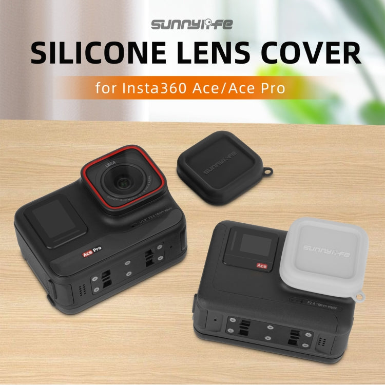 For Insta360 Ace / Ace Pro Sunnylife Silicone Lens Cap Protector Lens Cover (Black) - Case & Bags by Sunnylife | Online Shopping South Africa | PMC TechLife | Buy Now Pay Later Mobicred