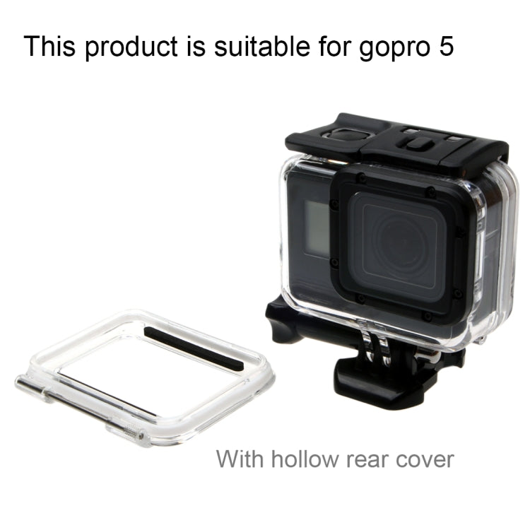 For GoPro  NEW HERO /HERO6  /5  30m Waterproof Housing Protective Case + Hollow Back Cover with Buckle Basic Mount & Screw, No Need to Disassemble Lens(GP413) - Waterproof Cases by PMC TechLife | Online Shopping South Africa | PMC TechLife | Buy Now Pay Later Mobicred