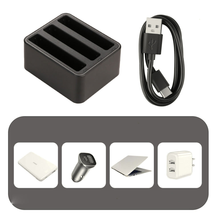 For Insta360 X4 Tri-Slot Batteries Fast Charger (Black) - Others by PMC TechLife | Online Shopping South Africa | PMC TechLife | Buy Now Pay Later Mobicred