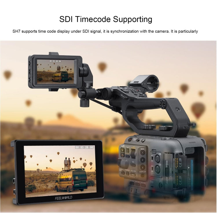 FEELWORLD SH7 7-inch Ultra Bright 2200nit On-camera Monitor SDI HDMI Cross Conversion (Black) - free shipping - PMC TechLife - Order now!