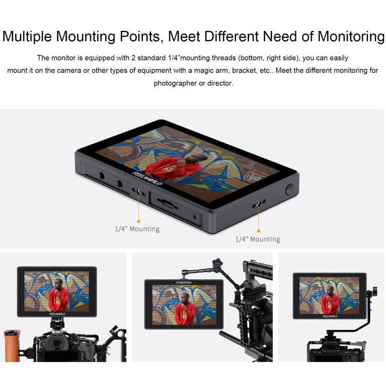 FEELWORLD SH7 7-inch Ultra Bright 2200nit On-camera Monitor SDI HDMI Cross Conversion (Black) - free shipping - PMC TechLife - Order now!