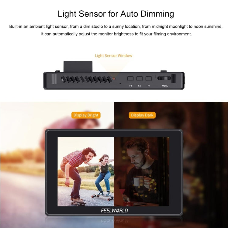 FEELWORLD SH7 7-inch Ultra Bright 2200nit On-camera Monitor SDI HDMI Cross Conversion (Black) - free shipping - PMC TechLife - Order now!