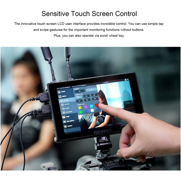 FEELWORLD SH7 7-inch Ultra Bright 2200nit On-camera Monitor SDI HDMI Cross Conversion (Black) - free shipping - PMC TechLife - Order now!