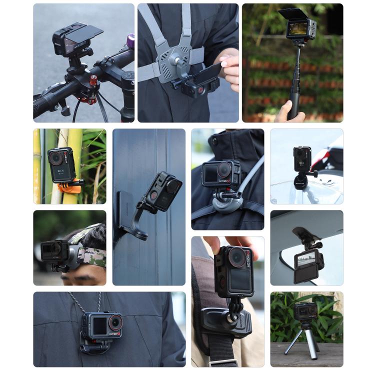 For DJI Osmo Action 5 Pro / 4 / 3 Sunnylife Protective Case Frame Mount Adapter Sun Hood Housing Case (Black) - free shipping - PMC TechLife - Order now!