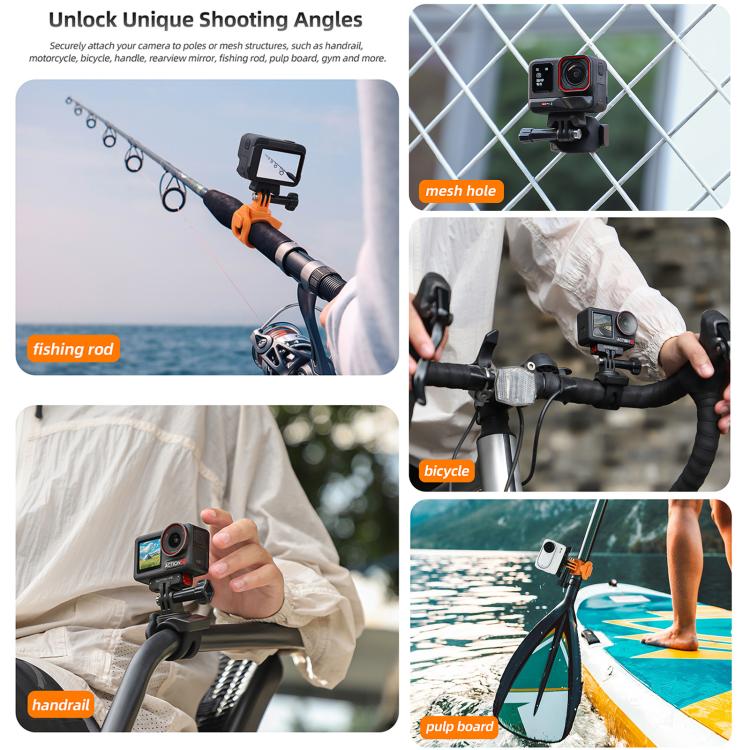 Sunnylife Action Camera Flexible Mount 360 Strap Wrap Band Mount Bike Tube Clip Holder (Black) - free shipping - PMC TechLife - Order now!