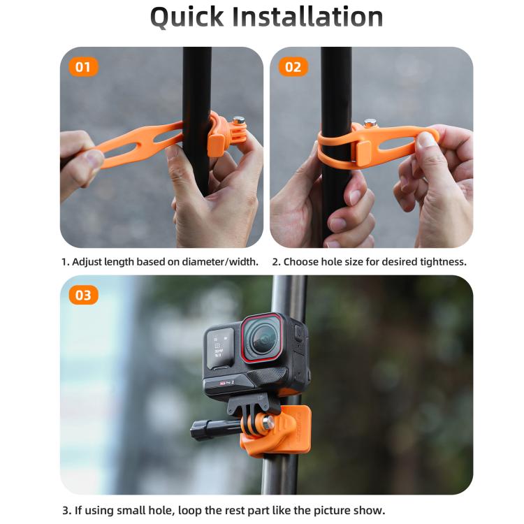 Sunnylife Action Camera Flexible Mount 360 Strap Wrap Band Mount Bike Tube Clip Holder (Black) - free shipping - PMC TechLife - Order now!