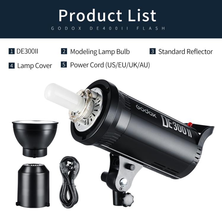 Godox DE300II 300Ws Studio Flash Light Strobe Lamp Head Bowens Mount Speedlight (EU Plug) - free shipping - PMC TechLife - Order now!