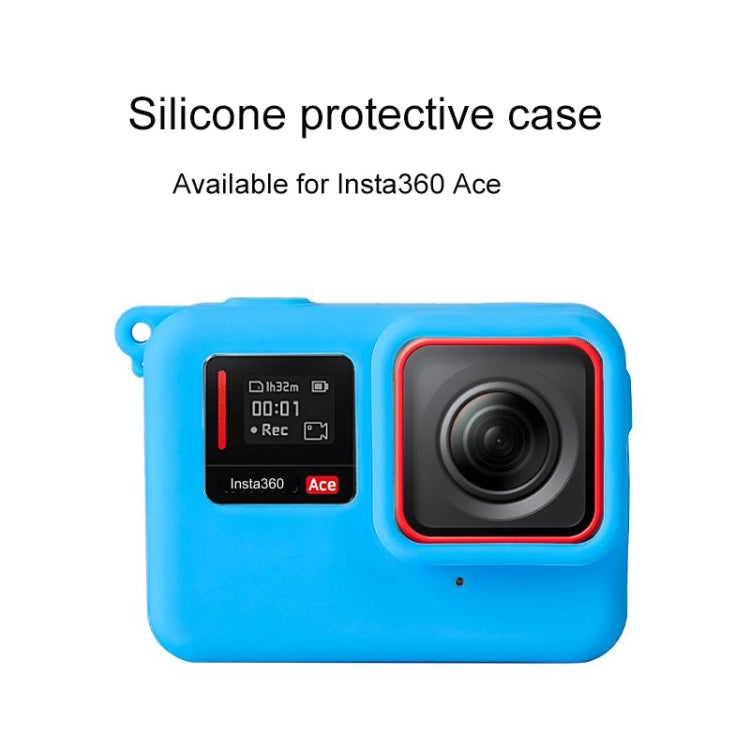 For Insta360 Ace Body Silicone Protective Case with Lens Cap (Blue) - Case & Bags by PMC TechLife | Online Shopping South Africa | PMC TechLife | Buy Now Pay Later Mobicred
