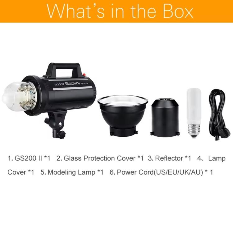 Godox Gemini GS200II Studio Flash Light 200Ws Bowens Mount Strobe Flash (AU Plug) - free shipping - PMC TechLife - Order now!