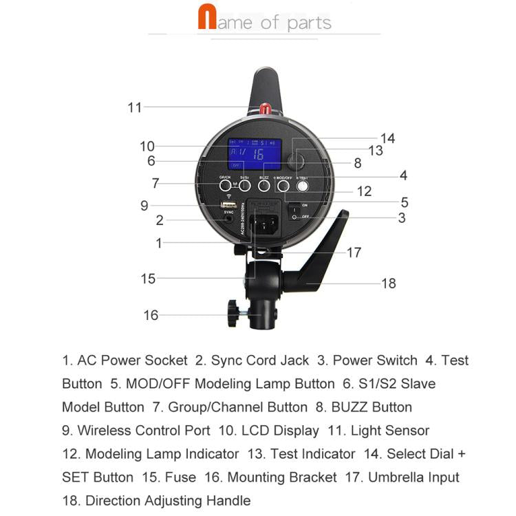 Godox Gemini GS200II Studio Flash Light 200Ws Bowens Mount Strobe Flash (UK Plug) - free shipping - PMC TechLife - Order now!