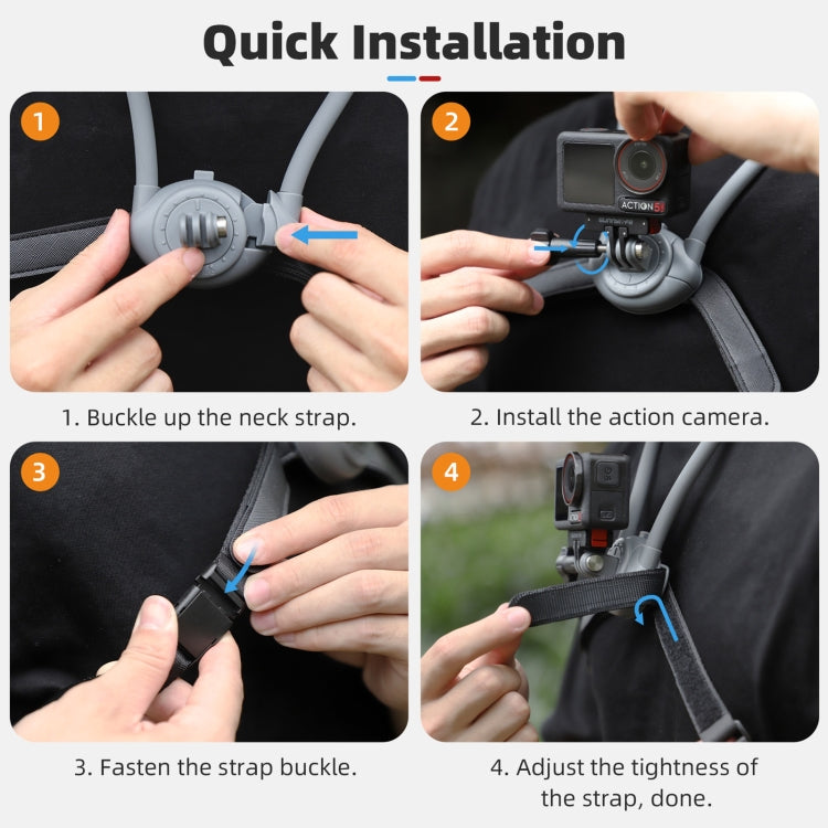 Sunnylife POV Neck Mount Hand Free Video Vlog Neck Selfie Holder with Body Strap (Grey) - free shipping - PMC TechLife - Order now!