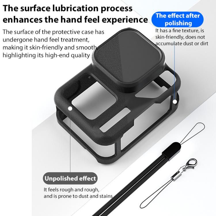 For Insta360 Ace Pro 2 Silicone Protective Case with Wrist Strap & Lens Cover (Black) - free shipping - PMC TechLife - Order now!