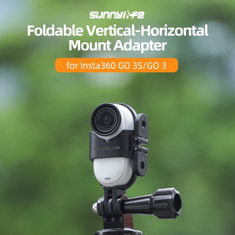 For Insta360 GO 3S / GO 3 Sunnylife Foldable Vertical-Horizontal Mount Adapter Protective Frame Brackets Housing Case (Black) - free shipping - PMC TechLife - Order now!