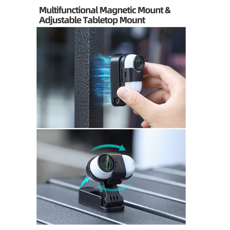 For Insta360 GO3 / GO 3S Sunnylife 360 Rotation Foldable Magnetic Mount (Black) - free shipping - PMC TechLife - Order now!