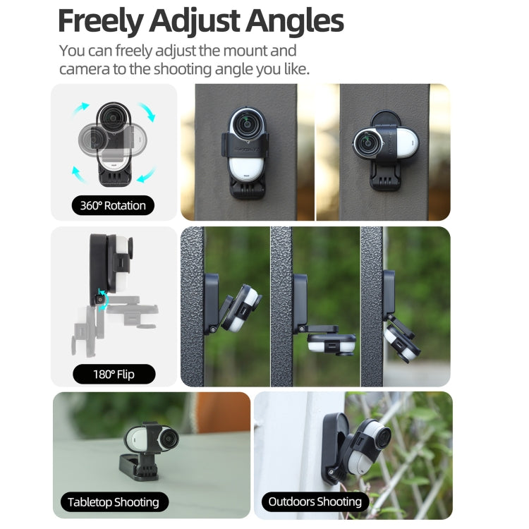 For Insta360 GO3 / GO 3S Sunnylife 360 Rotation Foldable Magnetic Mount (Black) - free shipping - PMC TechLife - Order now!