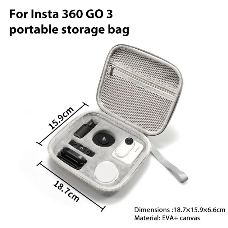For Insta360 GO 3 / GO 3S Portable EVA Storage Box Case (Grey) - free shipping - PMC TechLife - Order now!