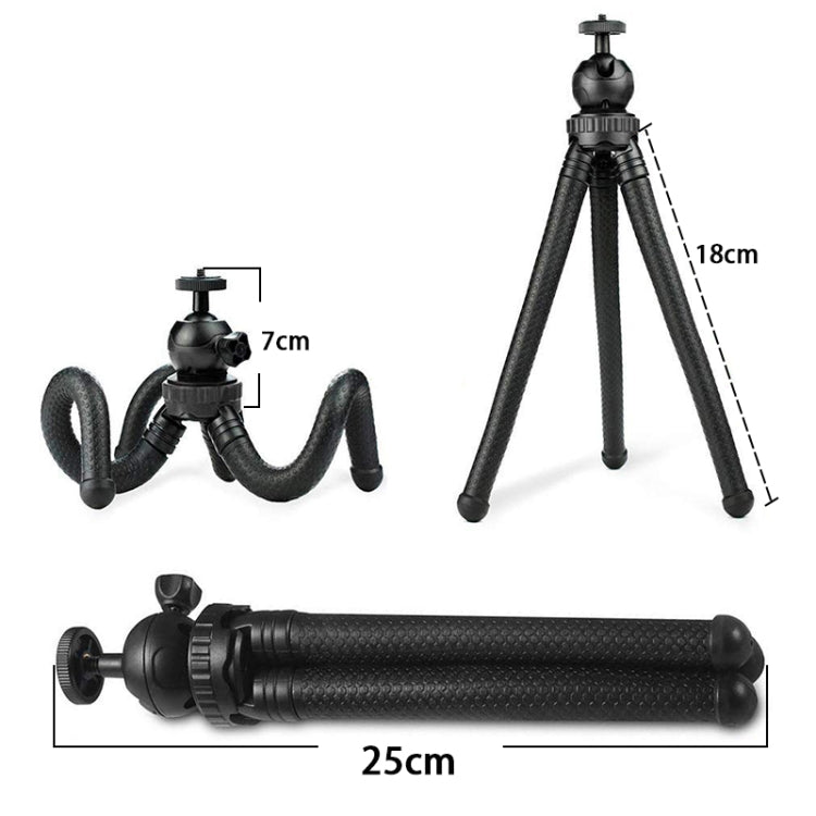 W1 Mini Octopus Flexible Tripod Holder with Ball Head for SLR Cameras, GoPro, Phones (Black) - Portable Mini Tripod by PMC TechLife | Online Shopping South Africa | PMC TechLife | Buy Now Pay Later Mobicred