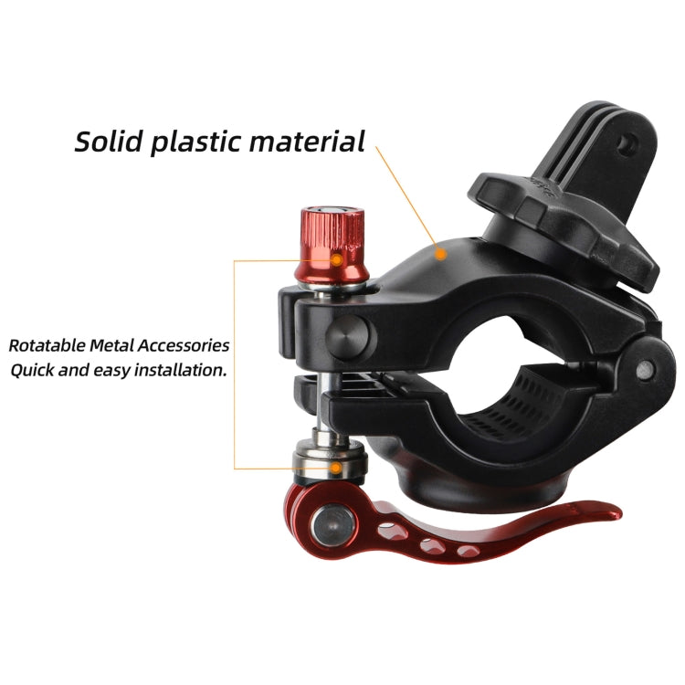 Sunnylife Sports Camera Universal Bicycle Clamp 360 Rotation 19-35mm Clip for DJI Action / Insta360 / GoPro (Black) - free shipping - PMC TechLife - Order now!