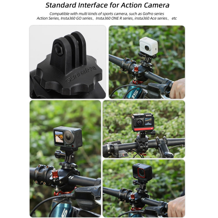 Sunnylife Sports Camera Universal Bicycle Clamp 360 Rotation 19-35mm Clip for DJI Action / Insta360 / GoPro (Black) - free shipping - PMC TechLife - Order now!