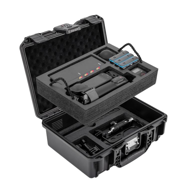 For Insta360 X5 / X4 STARTRC Combination Lock Waterproof PP Dual-layer Suitcase Storage Box (Black) - free shipping - PMC TechLife - Order now!
