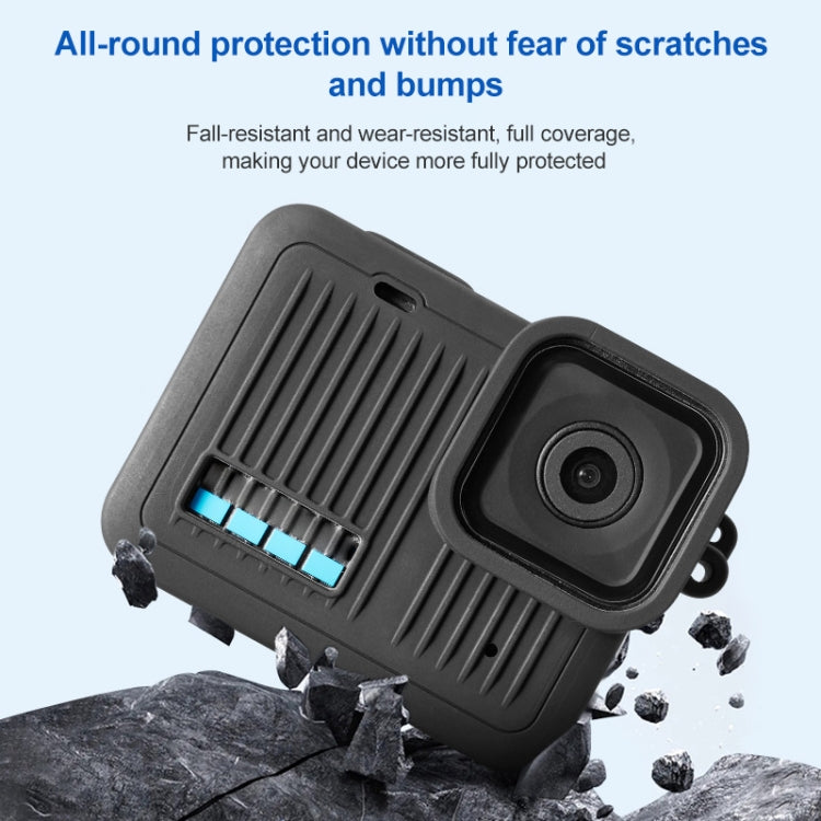 For GoPro HERO 2024 Silicone Protective Case Side Interface Cover with Wrist Strap & Lens Cover (Black) - Silicone Cases by PMc TechLife | Online Shopping South Africa | PMc TechLife | Buy Now Pay Later Mobicred