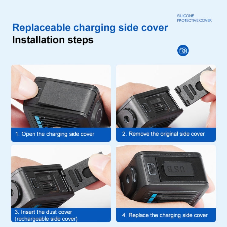 For GoPro HERO 2024 Silicone Protective Case Side Interface Cover with Wrist Strap & Lens Cover (Black) - Silicone Cases by PMc TechLife | Online Shopping South Africa | PMc TechLife | Buy Now Pay Later Mobicred