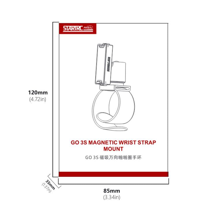 For Insta360 GO 3S / GO 3 STARTRC Silicone Wristband Snap Ring Quick Release Fixed Adapter Mount (Black) - free shipping - PMC TechLife - Order now!