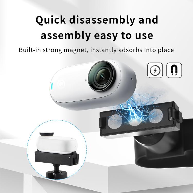 For Insta360 GO 3S / GO 3 STARTRC Silicone Wristband Snap Ring Quick Release Fixed Adapter Mount (Black) - free shipping - PMC TechLife - Order now!