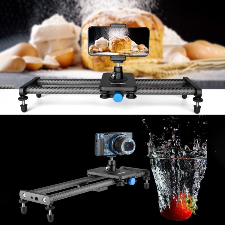 YELANGU L140T-A 40cm Carbon Fiber Slide Rail Track with Phone Clamp & BallHead Adapter for Smartphones (Black) - free shipping - PMC TechLife - Order now!