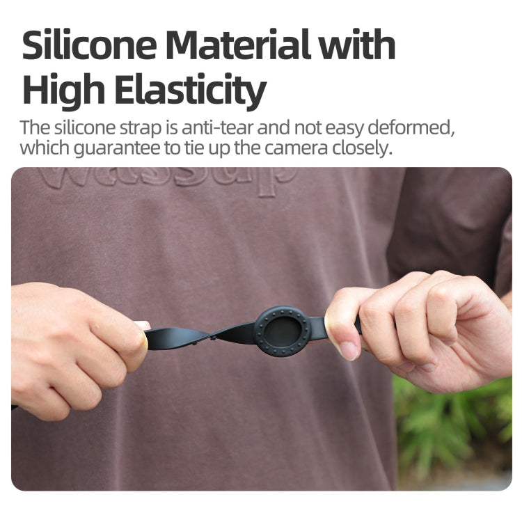 For Insta360 GO 3S / GO 3 Sunnylife Camera Strap Magnetic Mount Drone Mount Silicone Wristband Backpack Stripe (Black) - free shipping - PMC TechLife - Order now!