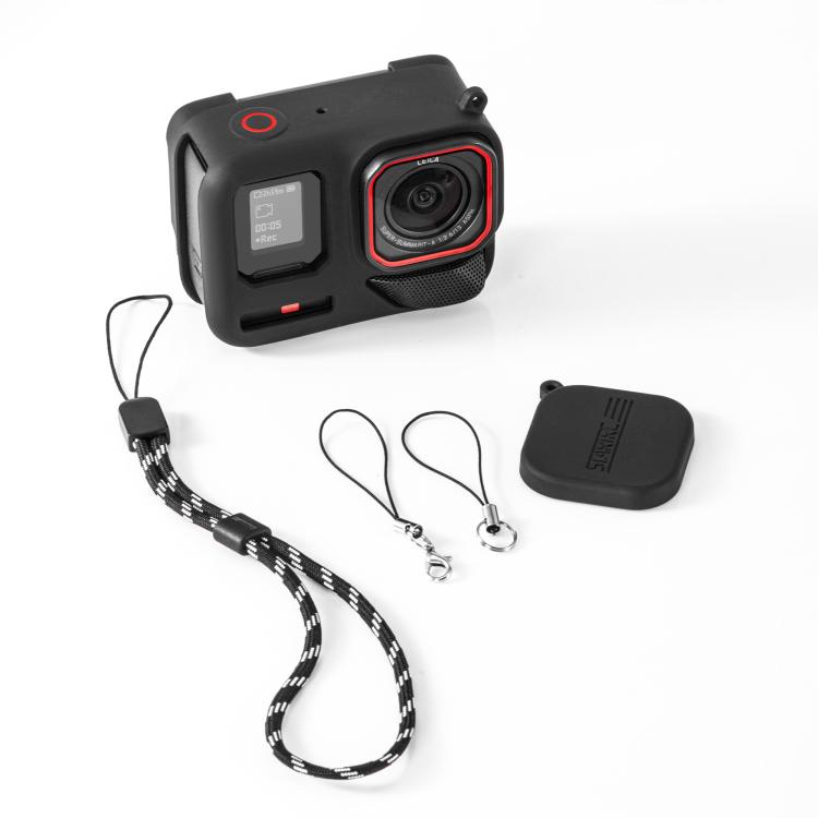 For Insta360 Ace Pro 2 STARTRC Body Silicone Case with Lens Cap & Lanyard (Black) - free shipping - PMC TechLife - Order now!