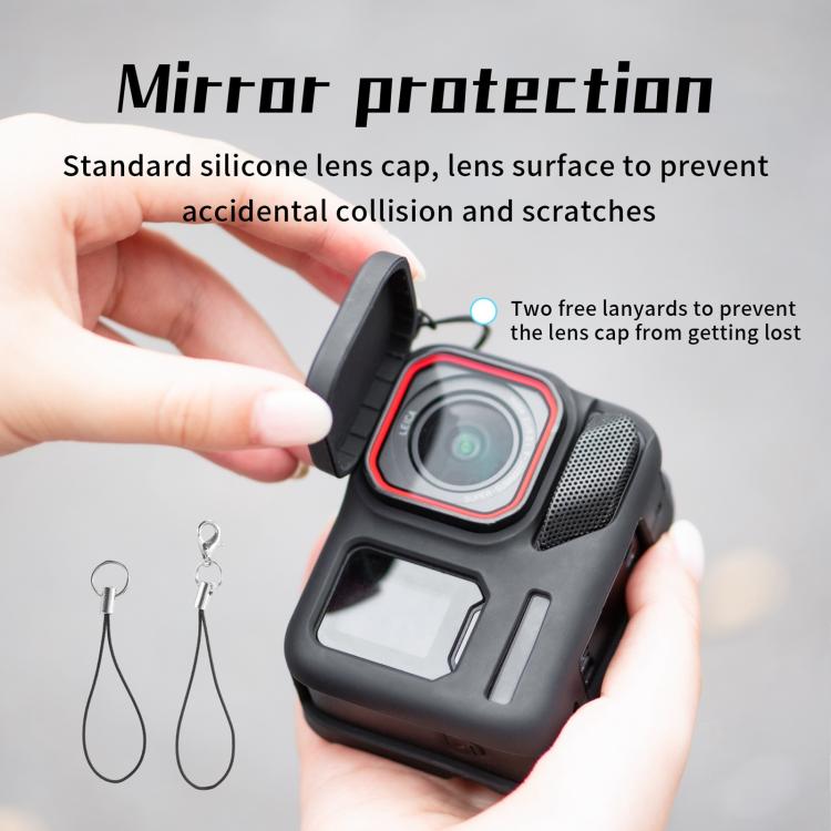 For Insta360 Ace Pro 2 STARTRC Body Silicone Case with Lens Cap & Lanyard (Black) - free shipping - PMC TechLife - Order now!