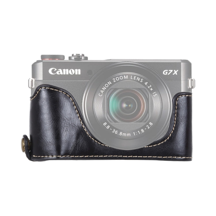 1/4 inch Thread PU Leather Camera Half Case Base for Canon G7 X Mark II (Black) - Half Case by PMC TechLife | Online Shopping South Africa | PMC TechLife | Buy Now Pay Later Mobicred