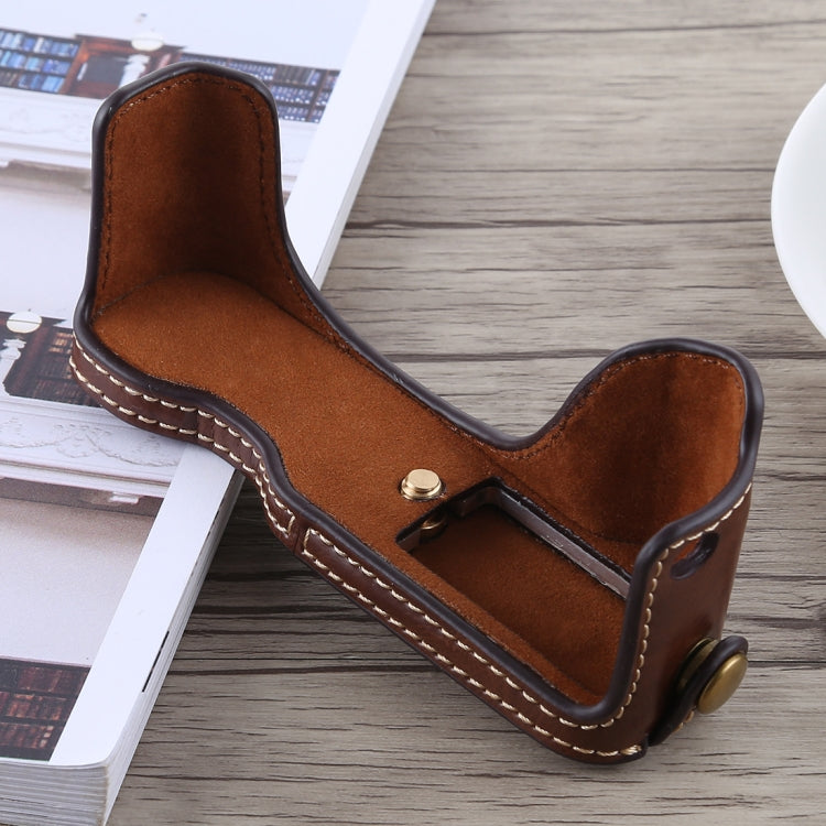 1/4 inch Thread PU Leather Camera Half Case Base for Canon G7 X Mark II (Coffee) - Half Case by PMC TechLife | Online Shopping South Africa | PMC TechLife | Buy Now Pay Later Mobicred