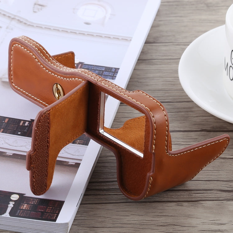 1/4 inch Thread PU Leather Camera Half Case Base for FUJIFILM X-H1 (Brown) - free shipping - PMC TechLife - Order now!