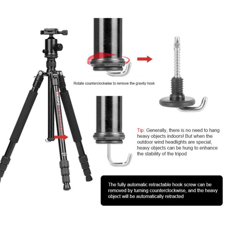 TRIOPO M2508 Multifunction Adjustable 4-Section Portable Aluminum Alloy Tripod Monopod with D-2A Ball Head for SLR Camera - free shipping - PMC TechLife - Order now!