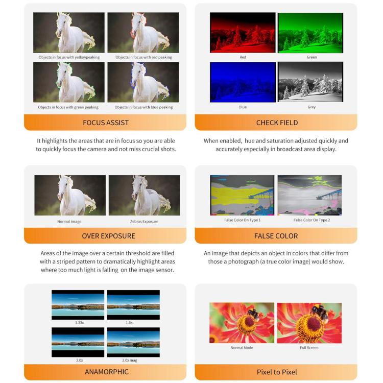 FEELWORLD P6X 5.5 inch Aluminium DSLR Camera Field Monitor Touch Screen 4K HDMI High Brightness 1000nit Monitor (Black) - free shipping - PMC TechLife - Order now!