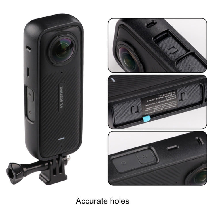 For Insta360 X4 PC Plastic Protective Frame with PC Lens Cover Guard (Black) - Mount & Holder by PMC TechLife | Online Shopping South Africa | PMC TechLife | Buy Now Pay Later Mobicred