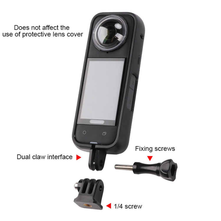 For Insta360 X4 PC Plastic Protective Frame with PC Lens Cover Guard (Black) - Mount & Holder by PMC TechLife | Online Shopping South Africa | PMC TechLife | Buy Now Pay Later Mobicred