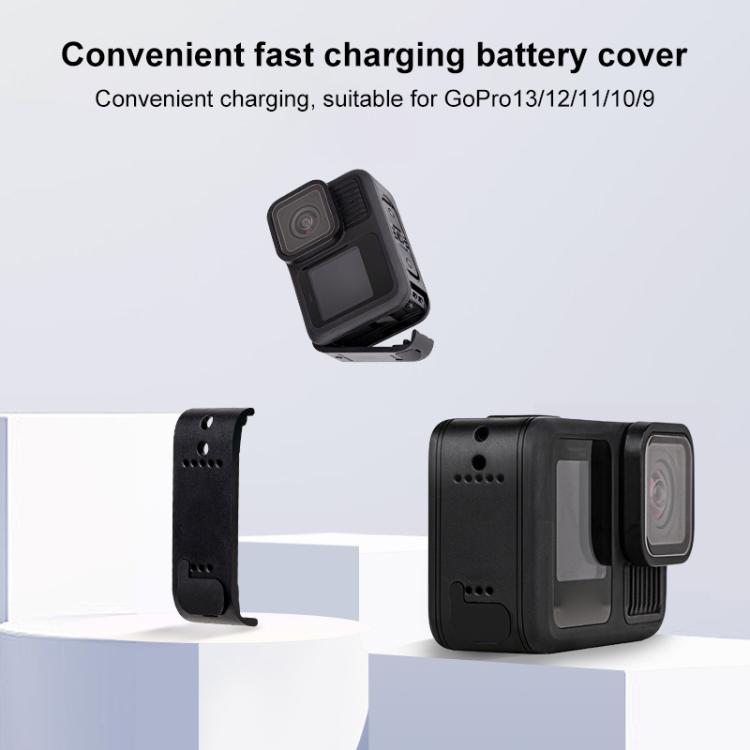 BS Plastic Battery Side Interface Cover with Silicone Plug for GoPro HERO13 Black /12 Black /11 Black /10 Black /9 Black - Skeleton Housing by PMc TechLife | Online Shopping South Africa | PMc TechLife | Buy Now Pay Later Mobicred