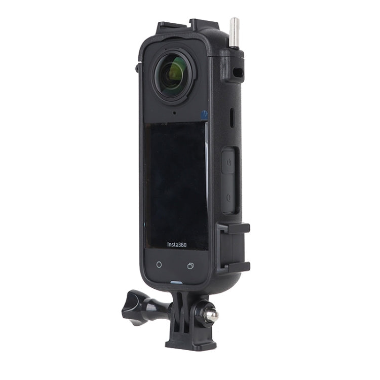 For Insta360 X4 Cold Shoe ABS Plastic Protective Frame with Adapter Mount & Screw (Black) - Mount & Holder by PMC TechLife | Online Shopping South Africa | PMC TechLife