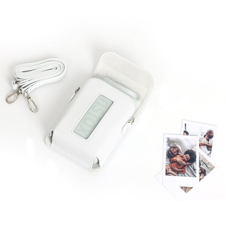 For FUJIFILM Instax mini Link 3 Full Body Leather Case Bag with Strap (White) - Leather Bag by PMC TechLife | Online Shopping South Africa | PMC TechLife | Buy Now Pay Later Mobicred