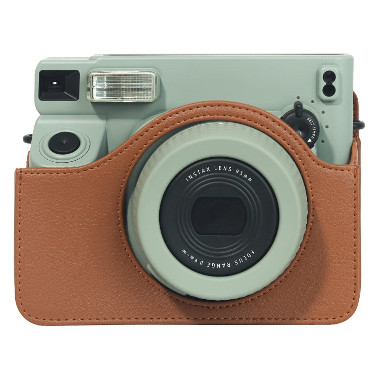 For FUJIFILM Instax WIDE 400 Full Body Leather Case Bag with Strap (Brown) - Leather Bag by PMC TechLife | Online Shopping South Africa | PMC TechLife | Buy Now Pay Later Mobicred
