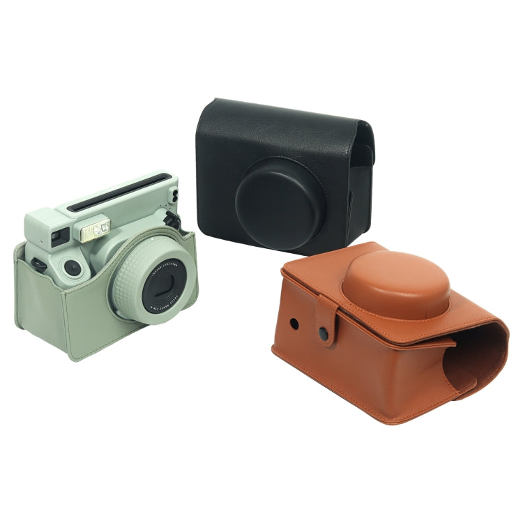 For FUJIFILM Instax WIDE 400 Full Body Leather Case Bag with Strap (Brown) - Leather Bag by PMC TechLife | Online Shopping South Africa | PMC TechLife | Buy Now Pay Later Mobicred