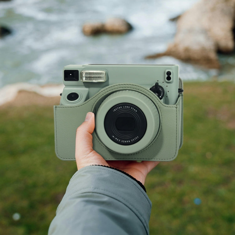 For FUJIFILM Instax WIDE 400 Full Body Leather Case Bag with Strap (Green) - Leather Bag by PMC TechLife | Online Shopping South Africa | PMC TechLife | Buy Now Pay Later Mobicred