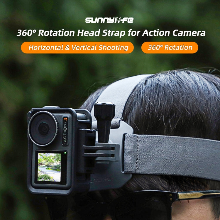 Sunnylife TD672 360 Rotation Adjustable Head Strap Vlog POV Mount Belt for GoPro, Insta360, DJI Osmo Action and Other Action Cameras  (Grey) - Head Belt by Sunnylife | Online Shopping South Africa | PMC TechLife | Buy Now Pay Later Mobicred