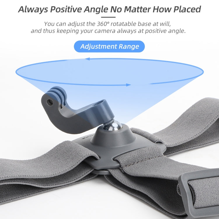 Sunnylife TD672 360 Rotation Adjustable Head Strap Vlog POV Mount Belt for GoPro, Insta360, DJI Osmo Action and Other Action Cameras  (Grey) - Head Belt by Sunnylife | Online Shopping South Africa | PMC TechLife | Buy Now Pay Later Mobicred